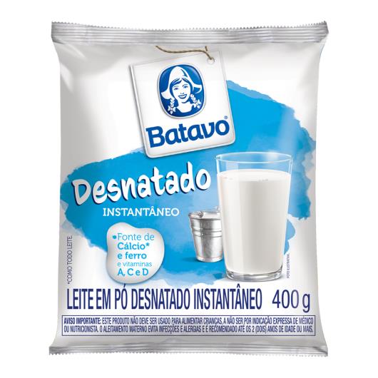 Leite em Pó Batavo Desnatado Instantâneo Pacote 400g - Imagem em destaque