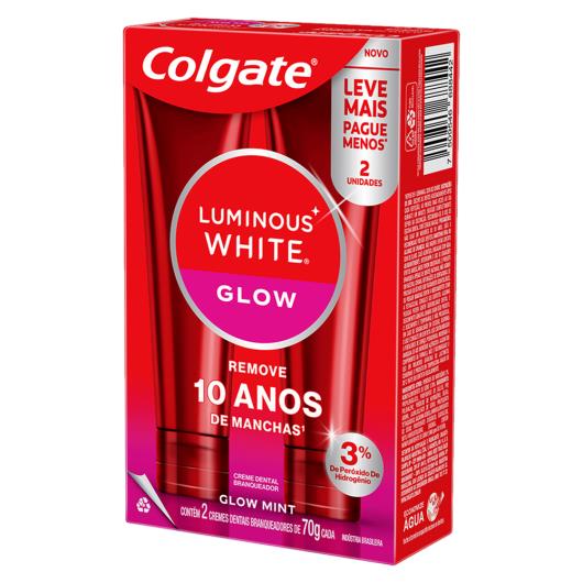 Pack Creme Dental Glow Mint Colgate Luminous White Caixa 2 Unidades de 70g Cada Leve Mais Pague Menos - Imagem em destaque