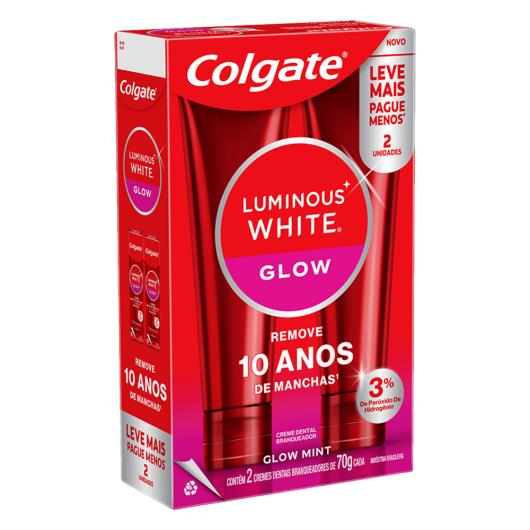 Pack Creme Dental Glow Mint Colgate Luminous White Caixa 2 Unidades de 70g Cada Leve Mais Pague Menos - Imagem em destaque