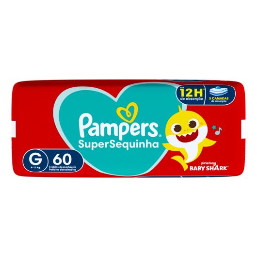 Fralda Descartável Infantil Pampers SuperSequinha G Pacote 60 Unidades - Imagem em destaque