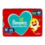 Fralda Descartável Infantil Pampers SuperSequinha M Pacote 68 Unidades