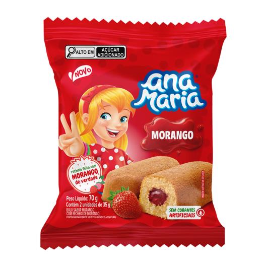 Bolo Morango Recheio Morango Ana Maria Pacote 70g 2 Unidades - Imagem em destaque