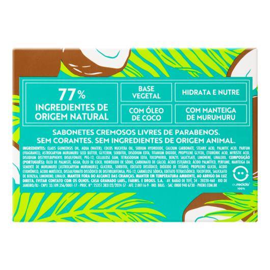 Sabonete Phebo Barra Cremoso Vegetal Coco da Bahia Caixa 100g - Imagem em destaque