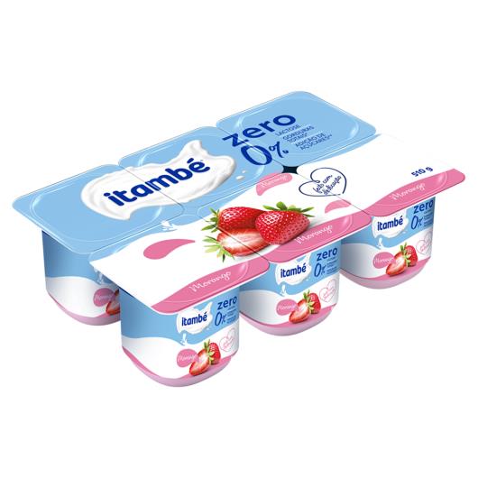 Iogurte Itambé Zero Lactose Morango Desnatado Bandeja 510g 6 Unidades - Imagem em destaque