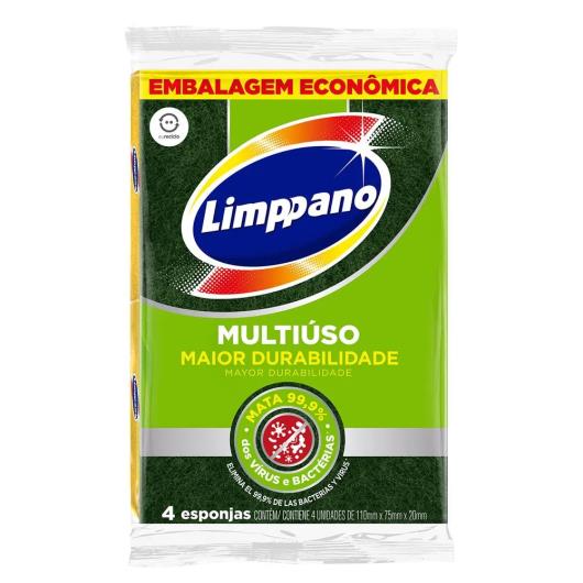 Esponja Multiuso Limppano Embalagem Econômica Leve 4 Pague 3 Unidades - Imagem em destaque