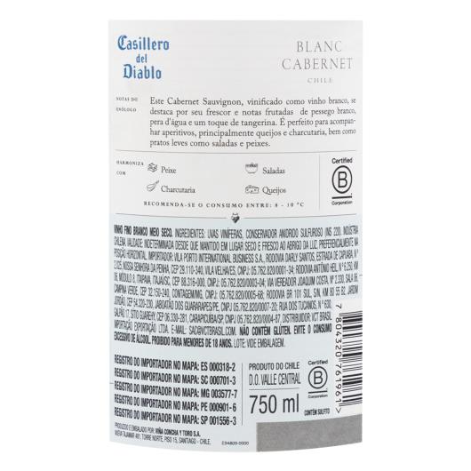 Vinho Chileno Casillero del Diablo Blanc Cabernet Reserva 750ml - Imagem em destaque
