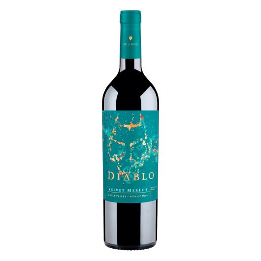 Vinho Chileno Tinto Meio Seco Velvet Diablo Merlot Valle del Maule Garrafa 750ml - Imagem em destaque
