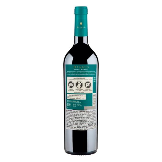 Vinho Chileno Tinto Meio Seco Velvet Diablo Merlot Valle del Maule Garrafa 750ml - Imagem em destaque