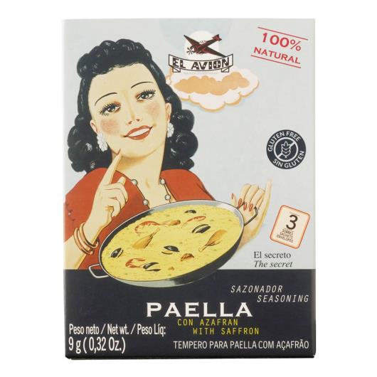 Tempero para Paella El Avion Açafrão Caixa 9g 3 Envelopes - Imagem em destaque