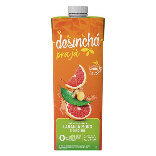 Chá Verde Desinchá pra Já Laranja Moro e Gengibre Zero Açúcar Caixa 1l - Imagem em destaque