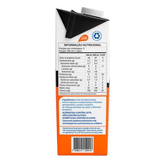 Leite Semidesnatado Zero Lactose Piracanjuba +Protein 10g de Proteína 1l - Imagem em destaque
