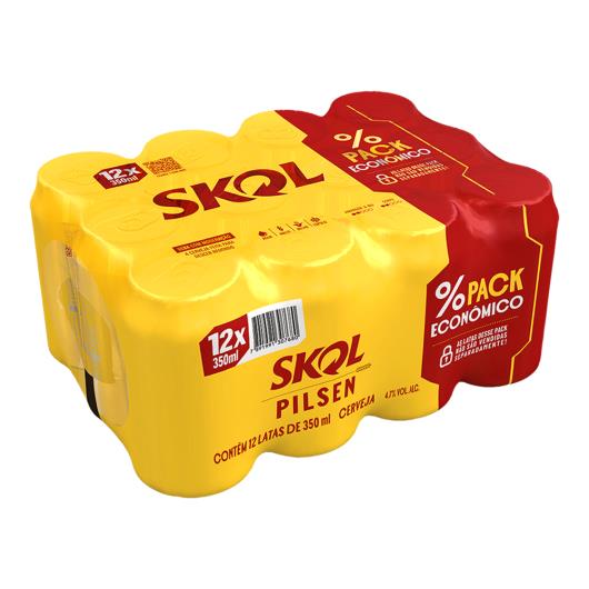 Pack Cerveja Skol Pilsen Lata 12 Unidades 350ml Cada - Imagem em destaque
