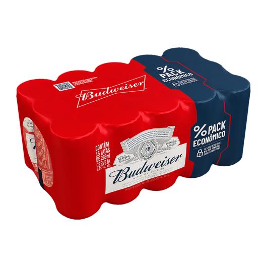 Pack Cerveja Budweiser Lata 15 Unidades 269ml Cada - Imagem em destaque