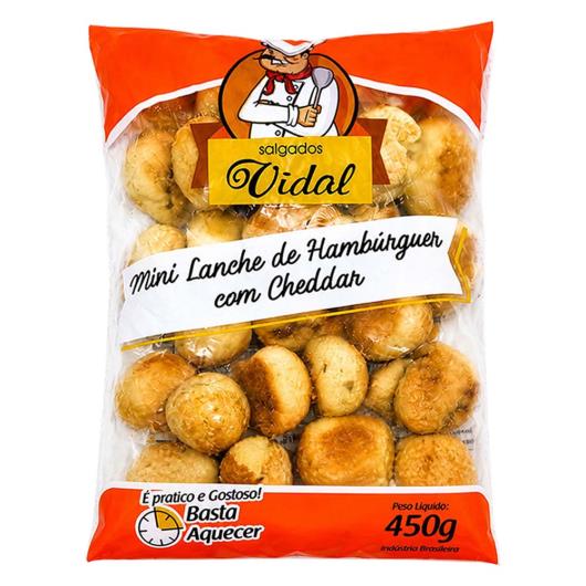 Mini lanche hambúrguer com cheddar Vidal Salgados congelado 450g - Imagem em destaque