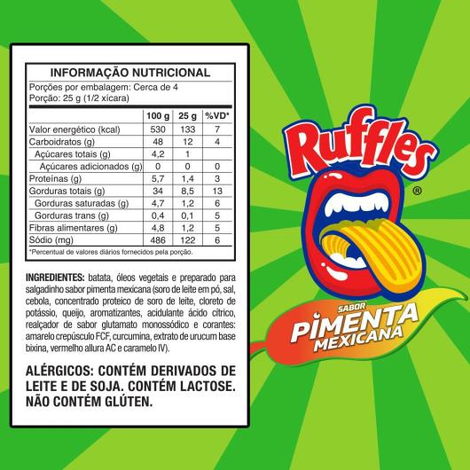 Batata Frita Ondulada Pimenta Mexicana Elma Chips Ruffles 110G - Imagem em destaque
