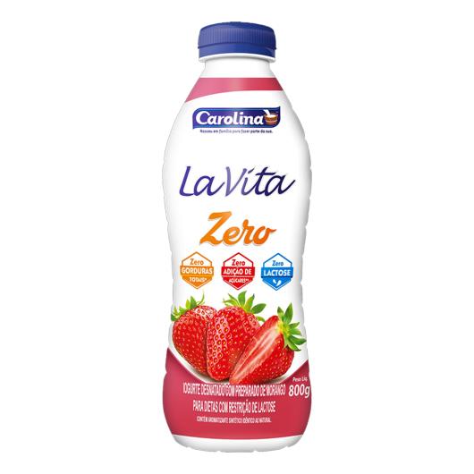 Iogurte Desnatado Carolina La Vita Zero Lactose Morango 800g - Imagem em destaque
