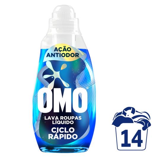 Lava-Roupas Líquido Omo Ciclo Rápido Ação Antiodor Frasco 750ml - Imagem em destaque