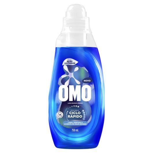 Lava-Roupas Líquido Omo Ciclo Rápido Ação Antiodor Frasco 750ml - Imagem em destaque