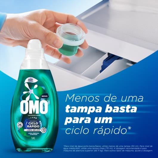 Lava-Roupas Líquido Omo Ciclo Rápido Ação Total Frasco 1,4l - Imagem em destaque
