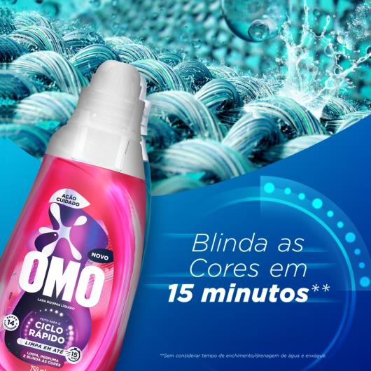 Lava-Roupas Líquido Omo Ciclo Rápido Ação Cuidado Frasco 750ml - Imagem em destaque