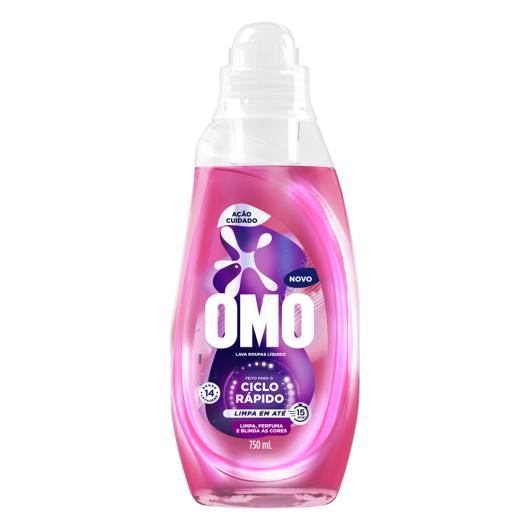 Lava-Roupas Líquido Omo Ciclo Rápido Ação Cuidado Frasco 750ml - Imagem em destaque