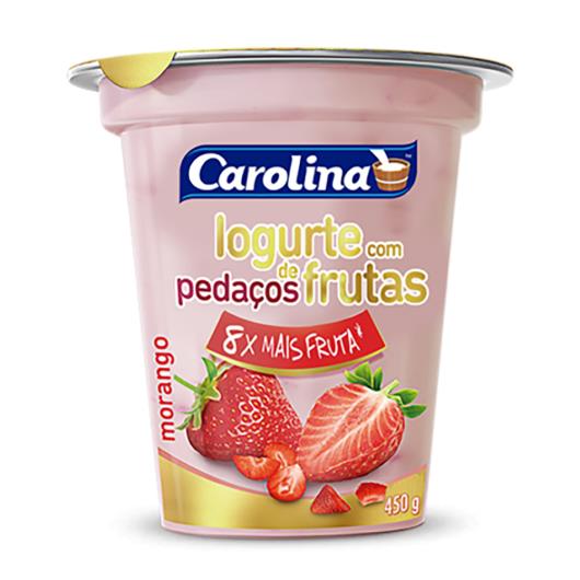 Iogurte Carolina Morango com Pedaços de Fruta Pote 450g - Imagem em destaque