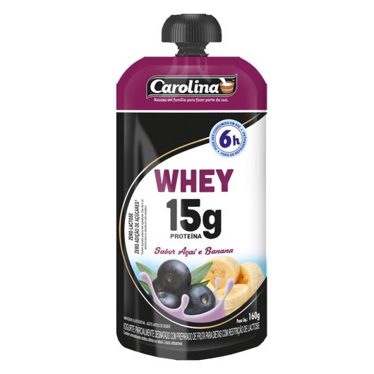 Iogurte whey 15g proteínas açaí com banana Carolina 160g - Imagem em destaque