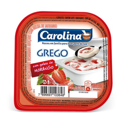 Iogurte Grego Carolina Morango 90g - Imagem em destaque