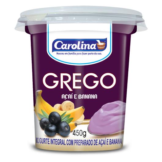 Iogurte Grego Carolina Açaí com Banana Pote 450g - Imagem em destaque