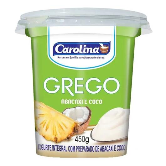 Iogurte Grego Abacaxi com Coco com Pedaços de Fruta Carolina Pote 450g - Imagem em destaque