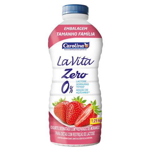 Iogurte Carolina La Vita Morango Zero Lactose 1.25kg - Imagem em destaque