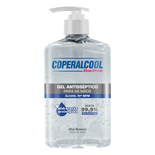 Álcool Gel 70º INPM Chá Branco Coperalcool Bacfree Frasco 400g Pump - Imagem em destaque