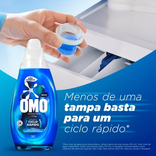 Lava-Roupas Líquido Omo Ciclo Rápido Ação Antiodor Frasco 1,4l - Imagem em destaque