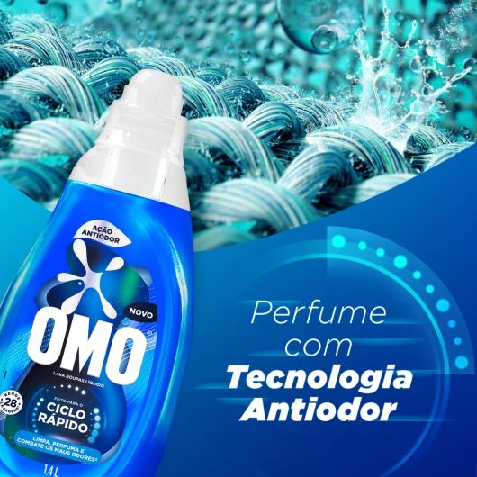 Lava-Roupas Líquido Omo Ciclo Rápido Ação Antiodor Frasco 1,4l - Imagem em destaque