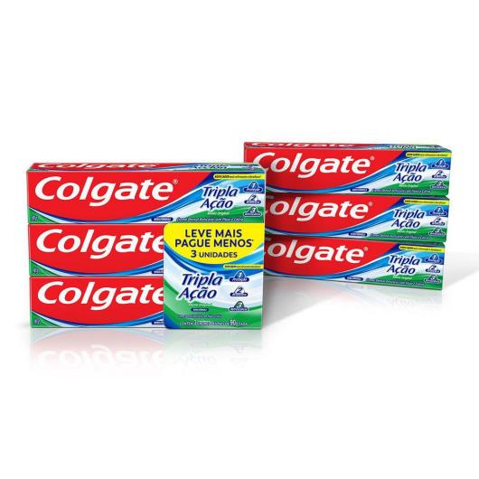 Pack Creme Dental Colgate Tripla Ação Menta Original 90g 3 unidades - Imagem em destaque