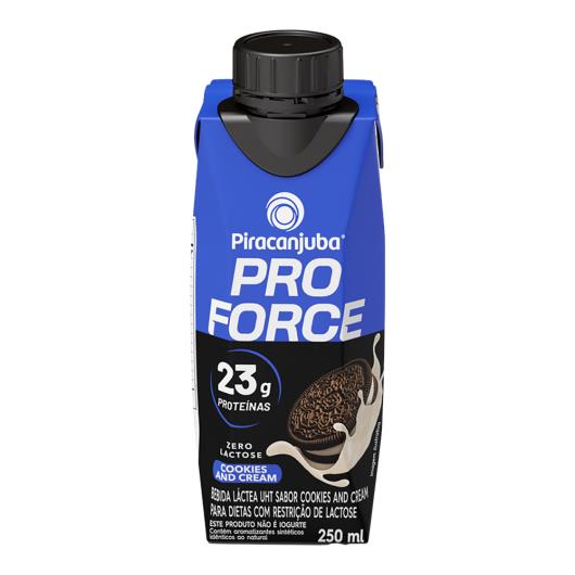 Bebida láctea 23g proteínas cookies and cream Piracanjuba Pro Force 250ml - Imagem em destaque