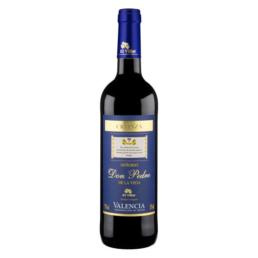 Vinho Espanhol Crianza Señorio Don Pedro de La Vega Tempranillo Merlot Valencia Garrafa 750ml - Imagem em destaque