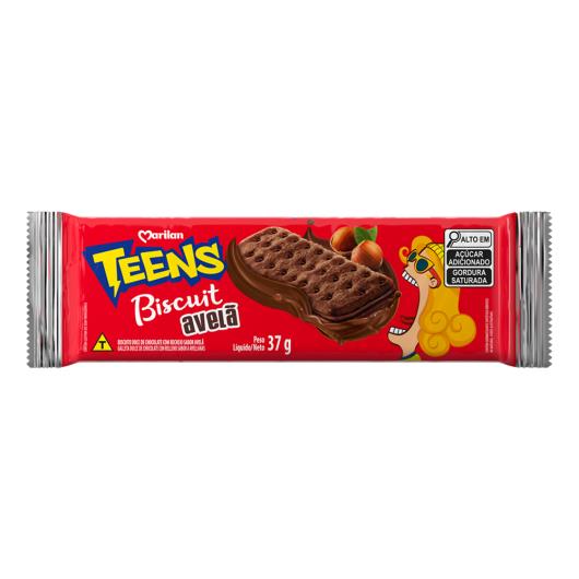 Biscoito Chocolate Recheio Avelã Marilan Teens Biscuit Pacote 37g - Imagem em destaque