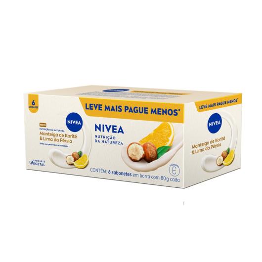 Pack Sabonete Vegetal Nivea Nutrição Da Natureza Manteiga De Karité & Lima Da Pérsia 80g 6 unidades - Imagem em destaque