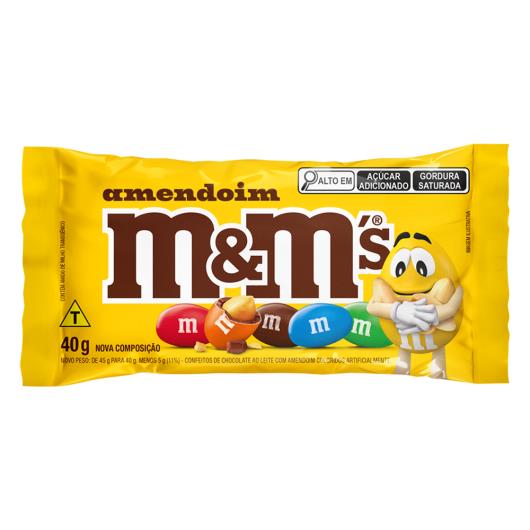 Confeito de Chocolate M&M's Amendoim 40g - Imagem em destaque