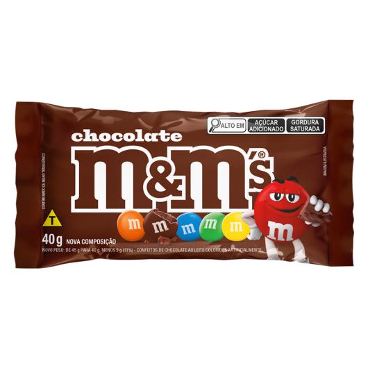 Confeito de Chocolate ao Leite M&M's Pacote 40g - Imagem em destaque