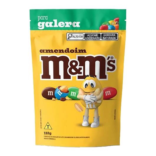 Confeito de Chocolate M&M's ao Leite com Amendoim Pacote 132g - Imagem em destaque
