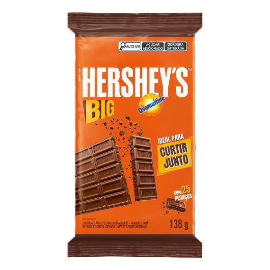 Chocolate ao Leite Hershey's Big Ovomaltine Pacote 138g - Imagem em destaque