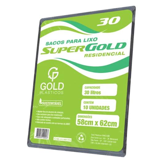 Saco de lixo super residencial 30 litros Gold 10 Unidades - Imagem em destaque