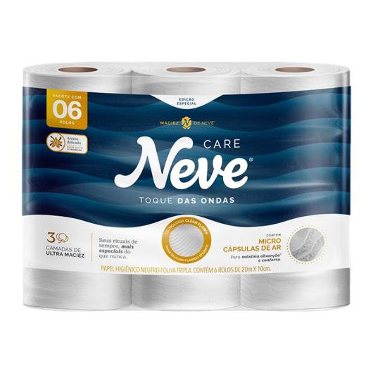 Papel Higiênico toque das ondas folha tripla 20m Neve 6 Unidades - Imagem em destaque