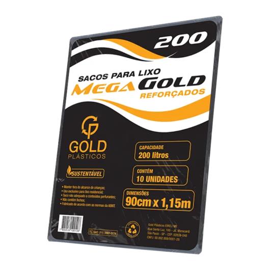 Saco de lixo mega 200 litros Gold 10 Unidades - Imagem em destaque