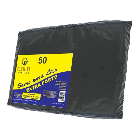 Saco de lixo extra forte preto 50 litros Gold 60 Unidades - Imagem em destaque