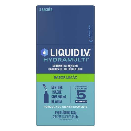 Suplemento Alimentar Pó Limão Liquid I.V. Hydramulti 128g 8 Unidades - Imagem em destaque