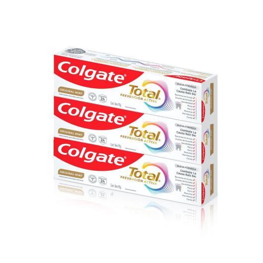 Creme Dental Colgate Total Original Mint Prevenção Ativa 90g Cada 3 Unidade Preço Especial - Imagem em destaque