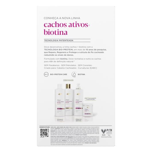Kit Dove Cachos Ativos + Biotina Shampoo 350ml + Condicionador 175ml - Imagem em destaque
